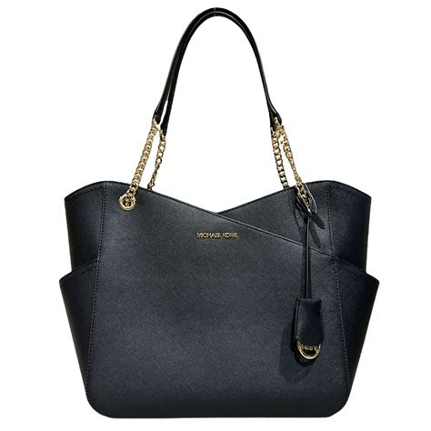 michael kors jet set travel large chain shoulder tote black|Michael Kors packable tote.